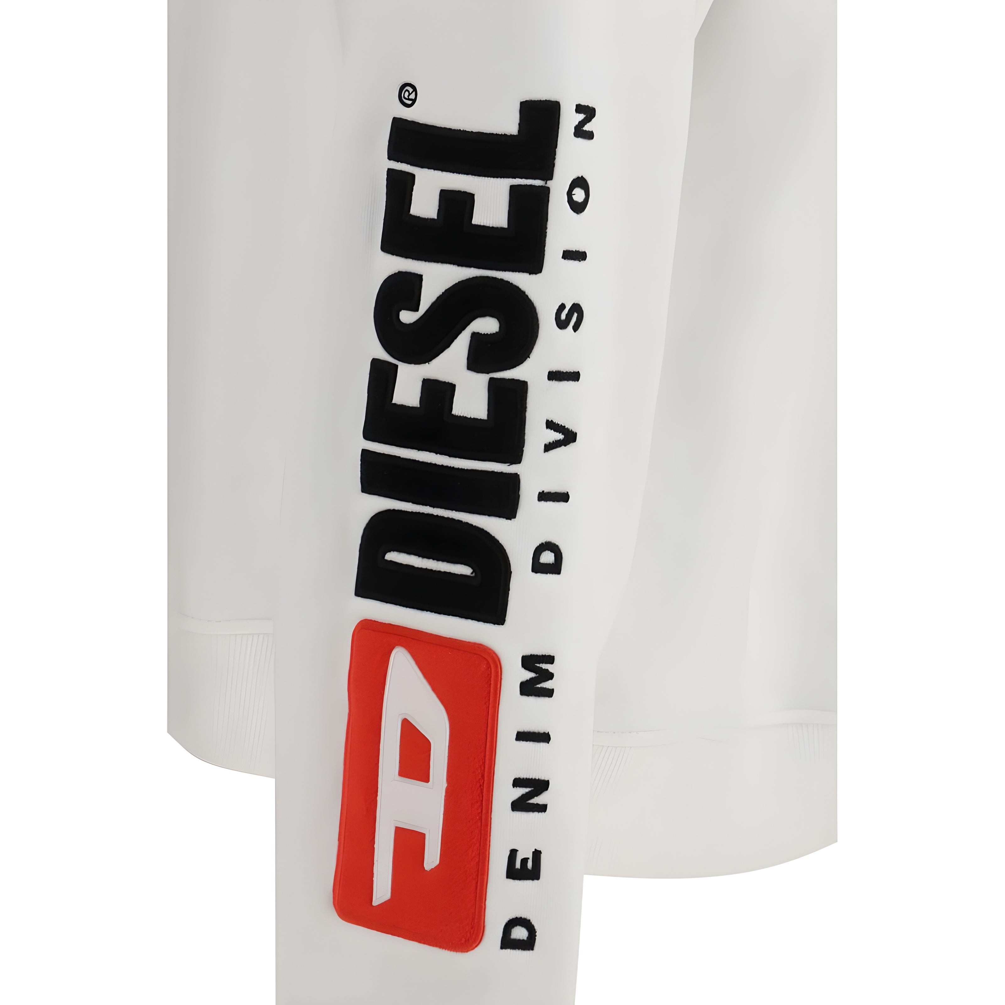 Bluză de molton albă din bumbac Diesel