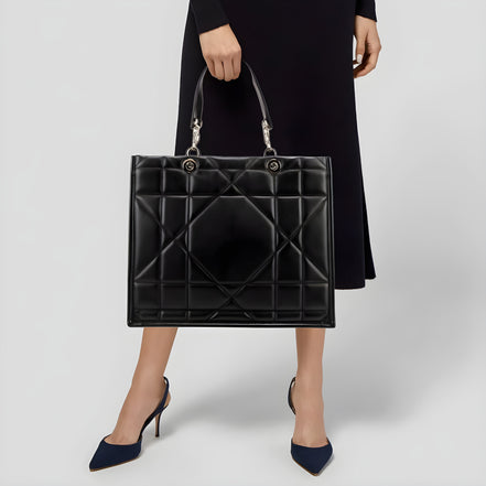 Dior Black Leather Tote Bag
