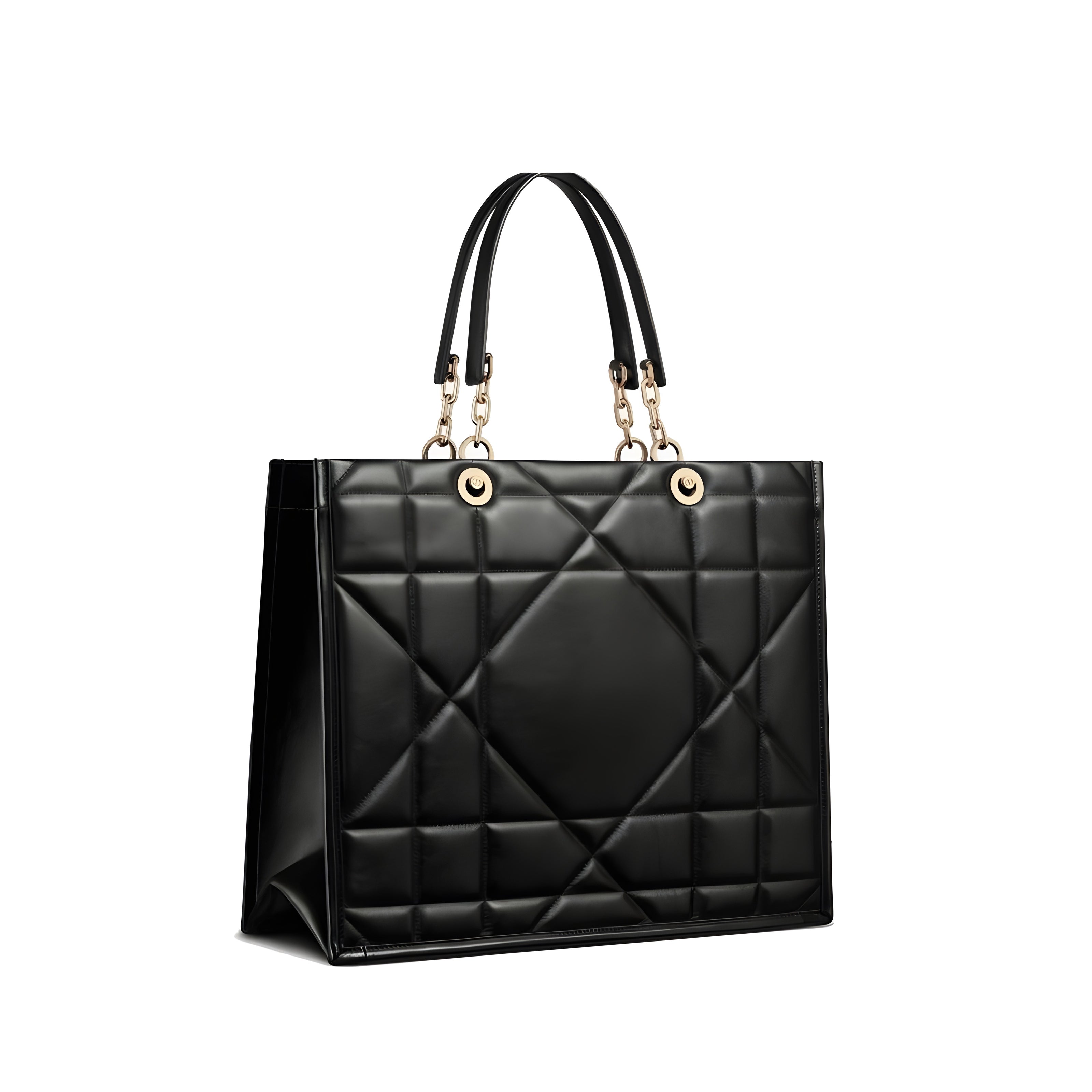 Dior Black Leather Tote Bag