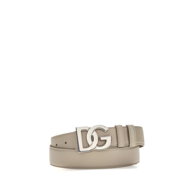 Dolce & Gabbana Beige Calf Leather Regular Belt