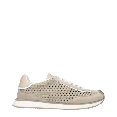 Sneakers low top Dolce & Gabbana bej din material textil