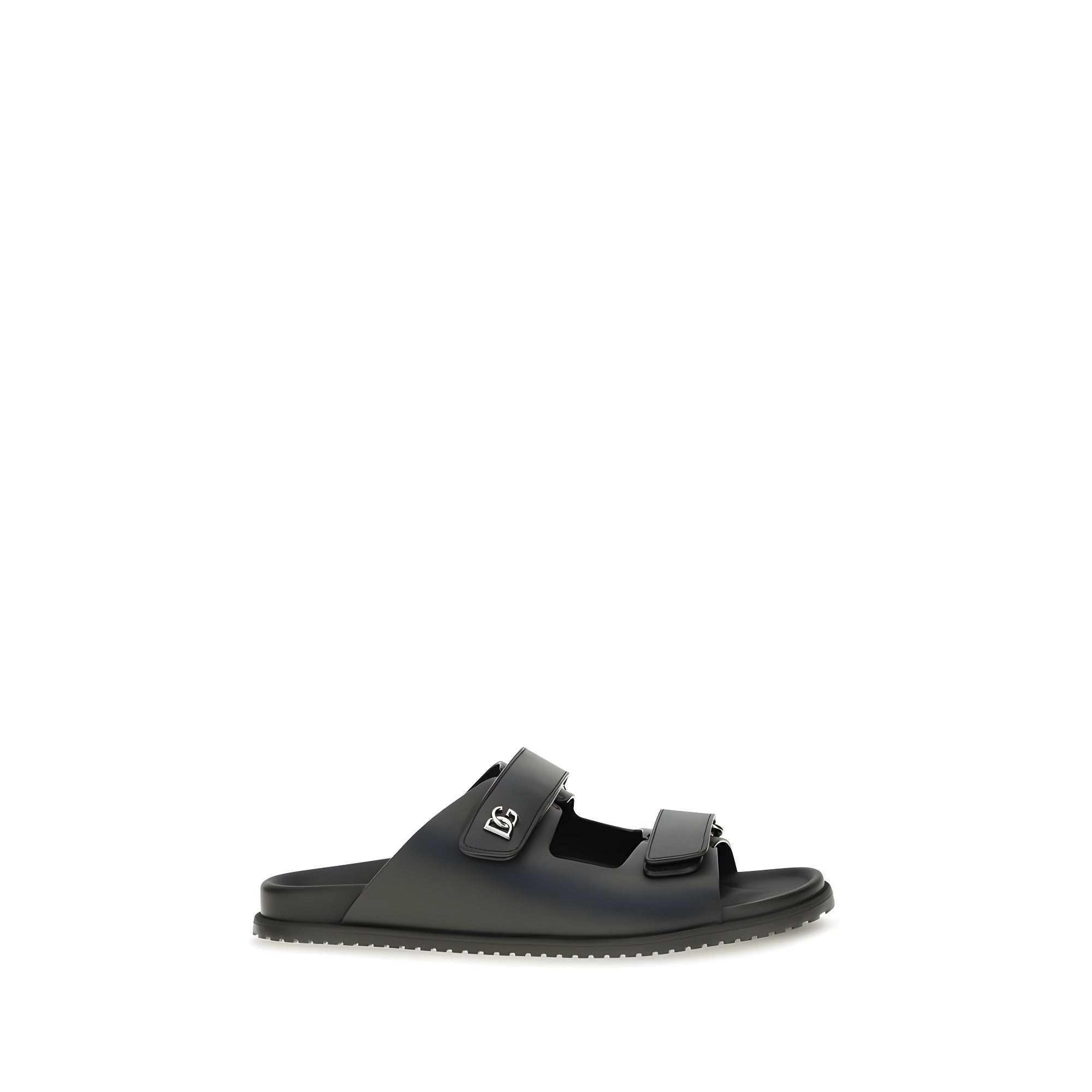Sandale plate Dolce & Gabbana negre din piele