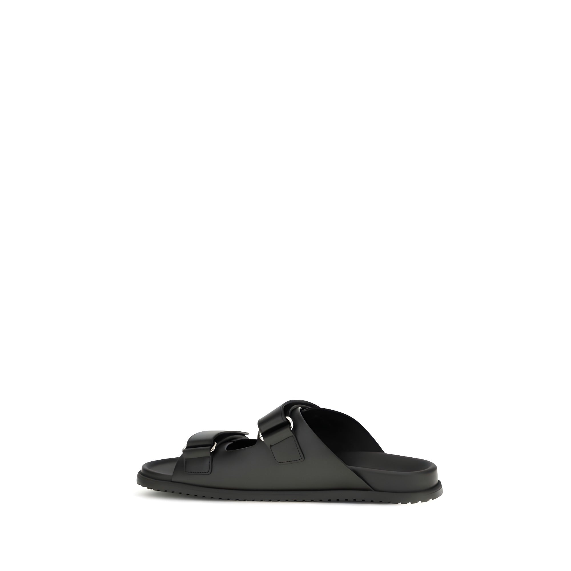 Sandale plate Dolce & Gabbana negre din piele