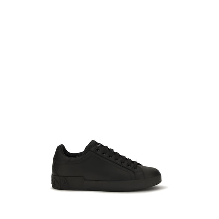 Adidași joși negri Dolce & Gabbana