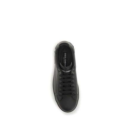 Adidași joși negri Dolce & Gabbana