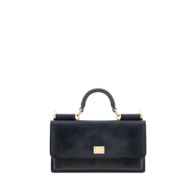 Geantă de umăr Dolce & Gabbana Micro Sicily neagră