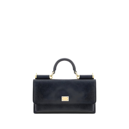 Geantă de umăr Dolce & Gabbana Micro Sicily neagră