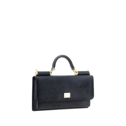 Geantă de umăr Dolce & Gabbana Micro Sicily neagră