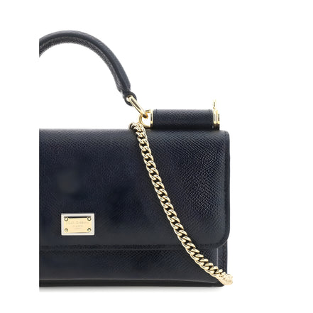 Dolce & Gabbana Black Micro Sicily Shoulder Bag