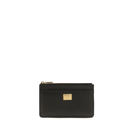 Dolce & Gabbana Suport Card Negru cu Fermoar