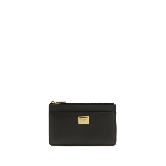 Dolce & Gabbana Suport Card Negru cu Fermoar