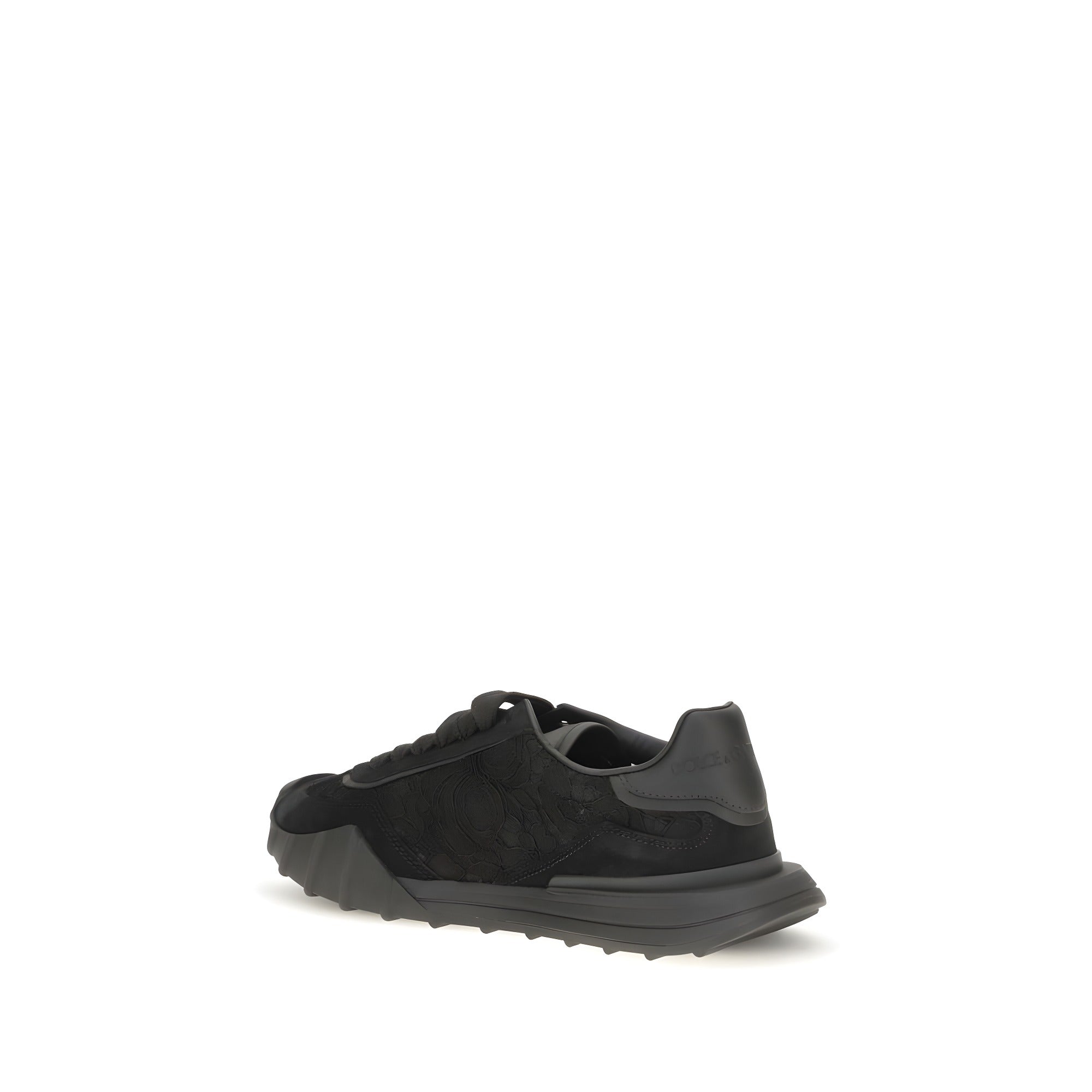 Dolce & Gabbana Black Calf Leather Chunky Sneakers