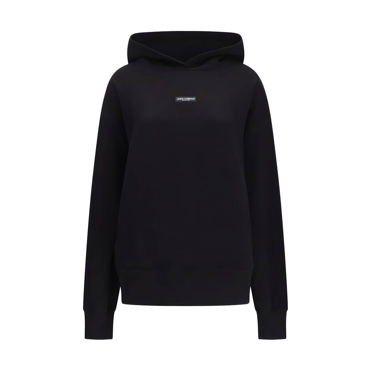 Dolce & Gabbana Hanorac Negru cu Glugă din Bumbac
