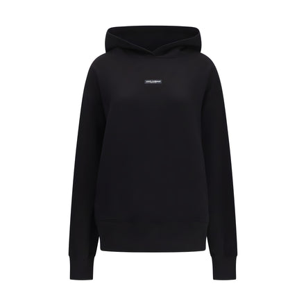 Dolce & Gabbana Hanorac Negru cu Glugă din Bumbac