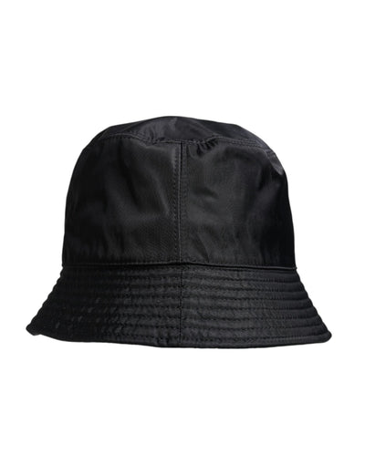 Pălărie bucket Dolce & Gabbana neagră din bumbac cu boruri largi
