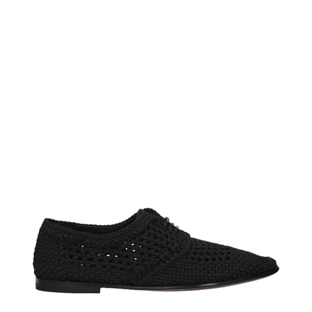Dolce & Gabbana Black Fabric Oxfords And Derbies