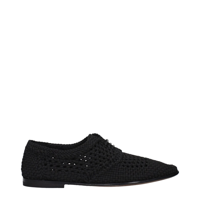 Dolce & Gabbana Black Fabric Oxfords And Derbies