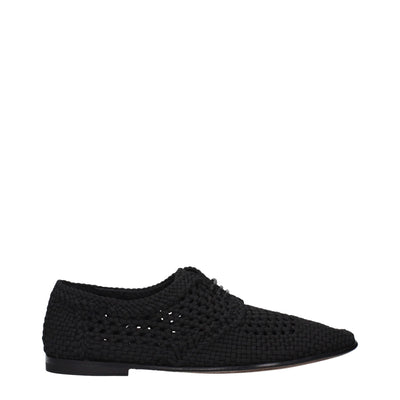 Dolce & Gabbana Oxfords și Derbies Negri din Material Textil