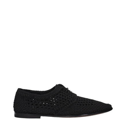Dolce & Gabbana Oxfords și Derbies Negri din Material Textil