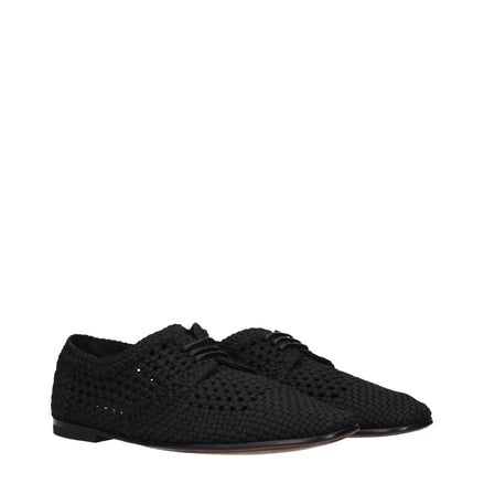 Dolce & Gabbana Oxfords și Derbies Negri din Material Textil