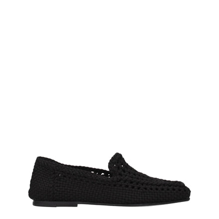 Mocasini slip-on Dolce & Gabbana din țesătură neagră