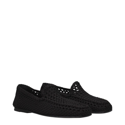 Mocasini slip-on Dolce & Gabbana din țesătură neagră
