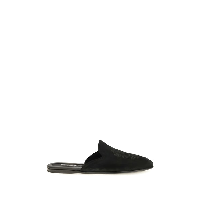 Dolce & Gabbana Papuci Mules Negri din Piele