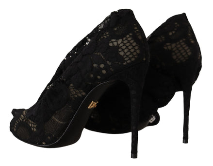 Cizme Dolce & Gabbana negre din tricot elastic Taormina