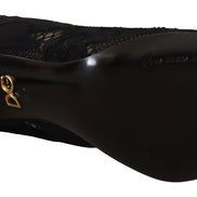 Cizme Dolce & Gabbana negre din tricot elastic Taormina