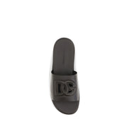 Sandale plate Dolce & Gabbana maro din piele