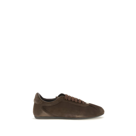 Sneakers low top Dolce & Gabbana maro din piele întoarsă