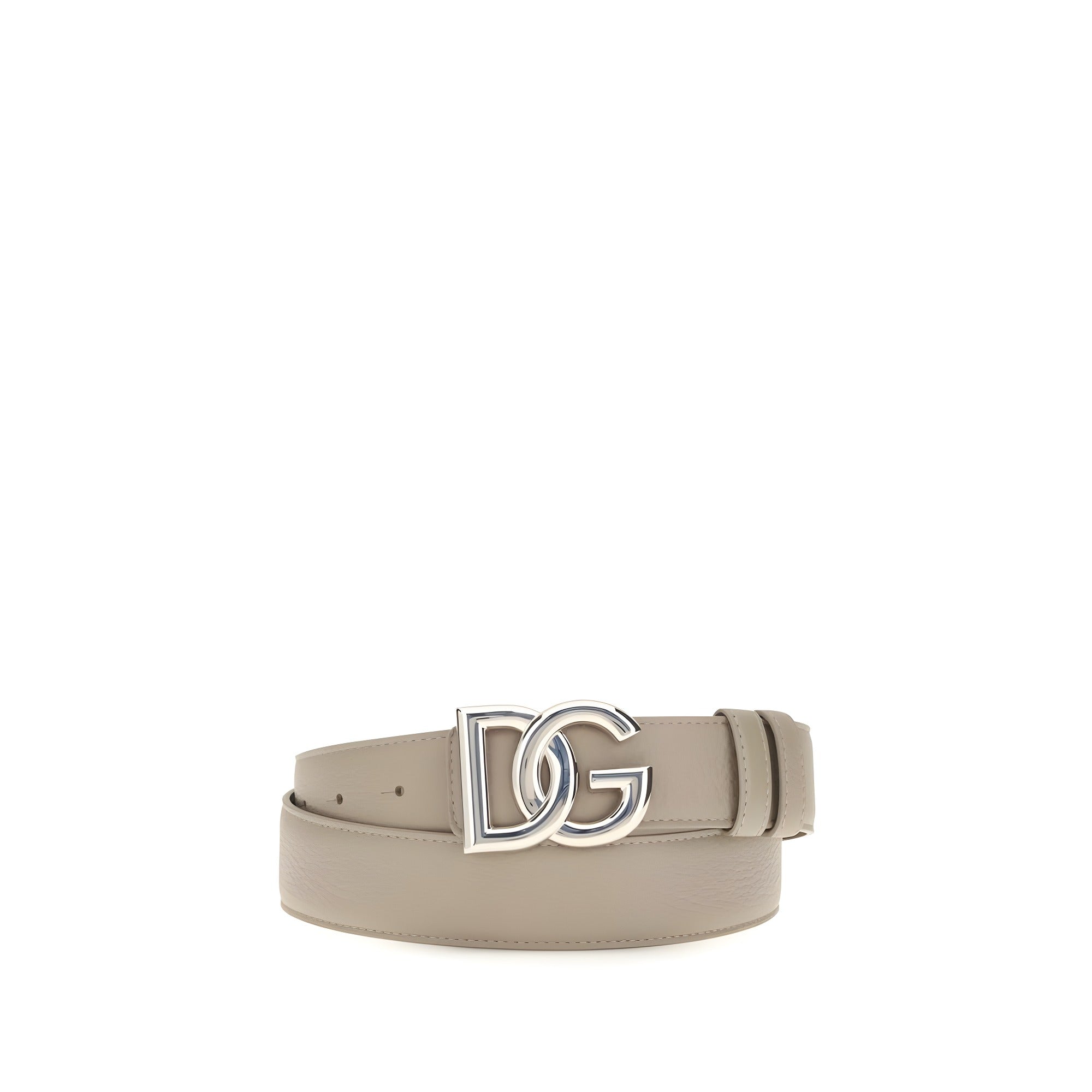 Curea Dolce & Gabbana din piele de vițel gri, model clasic