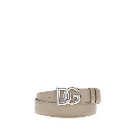 Curea Dolce & Gabbana din piele de vițel gri, model clasic