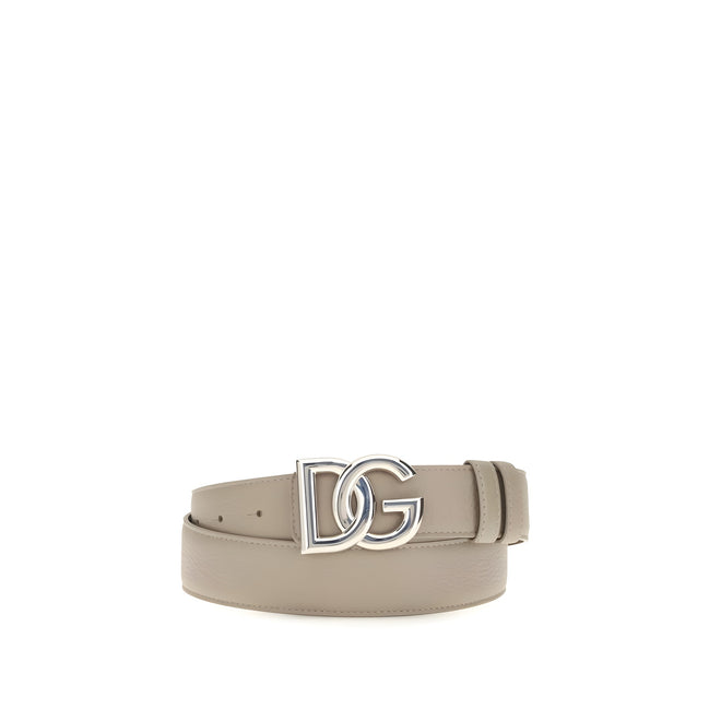 Curea Dolce & Gabbana din piele de vițel gri, model clasic