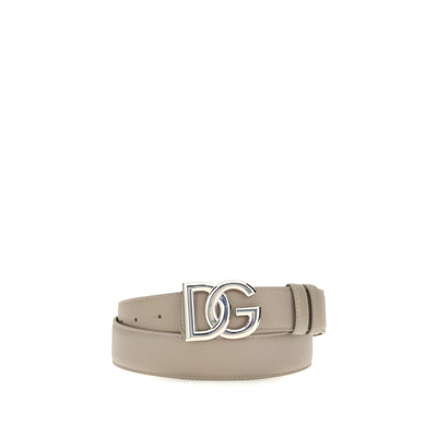 Dolce & Gabbana Gray Calf Leather Regular Belt