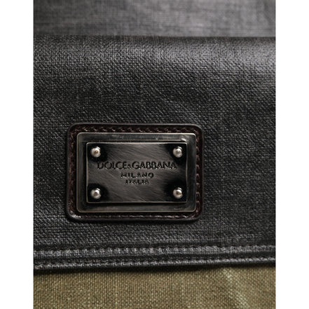 Dolce & Gabbana Military Green Two Tone Tote Duffel Shoulder Bag