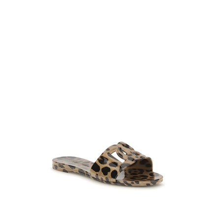 Sandale plate Dolce & Gabbana din cauciuc multicolore