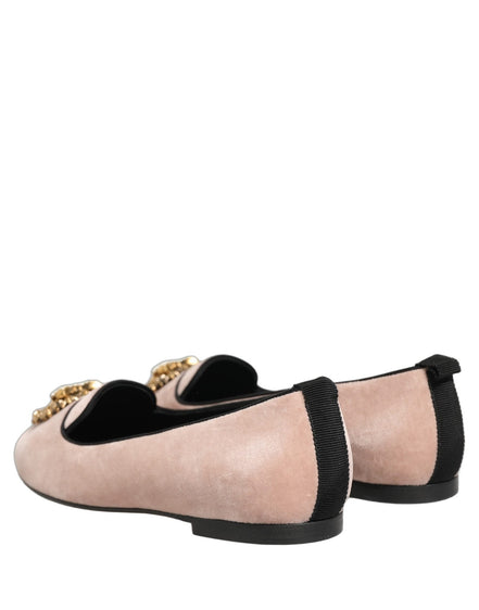 Dolce & Gabbana Pink Velvet Devotion Loafers