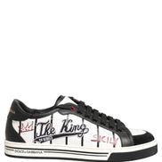 Dolce & Gabbana White Black DG Logo King Patch Low Top Sneakers