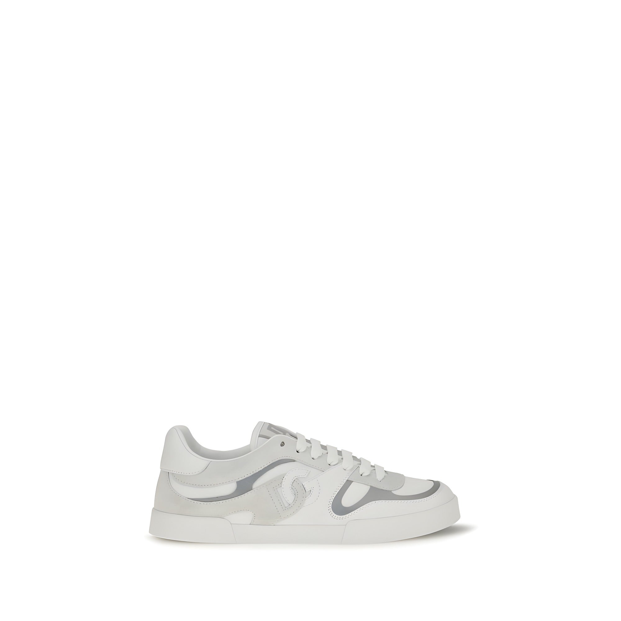 Sneakers low top Dolce & Gabbana albi din piele