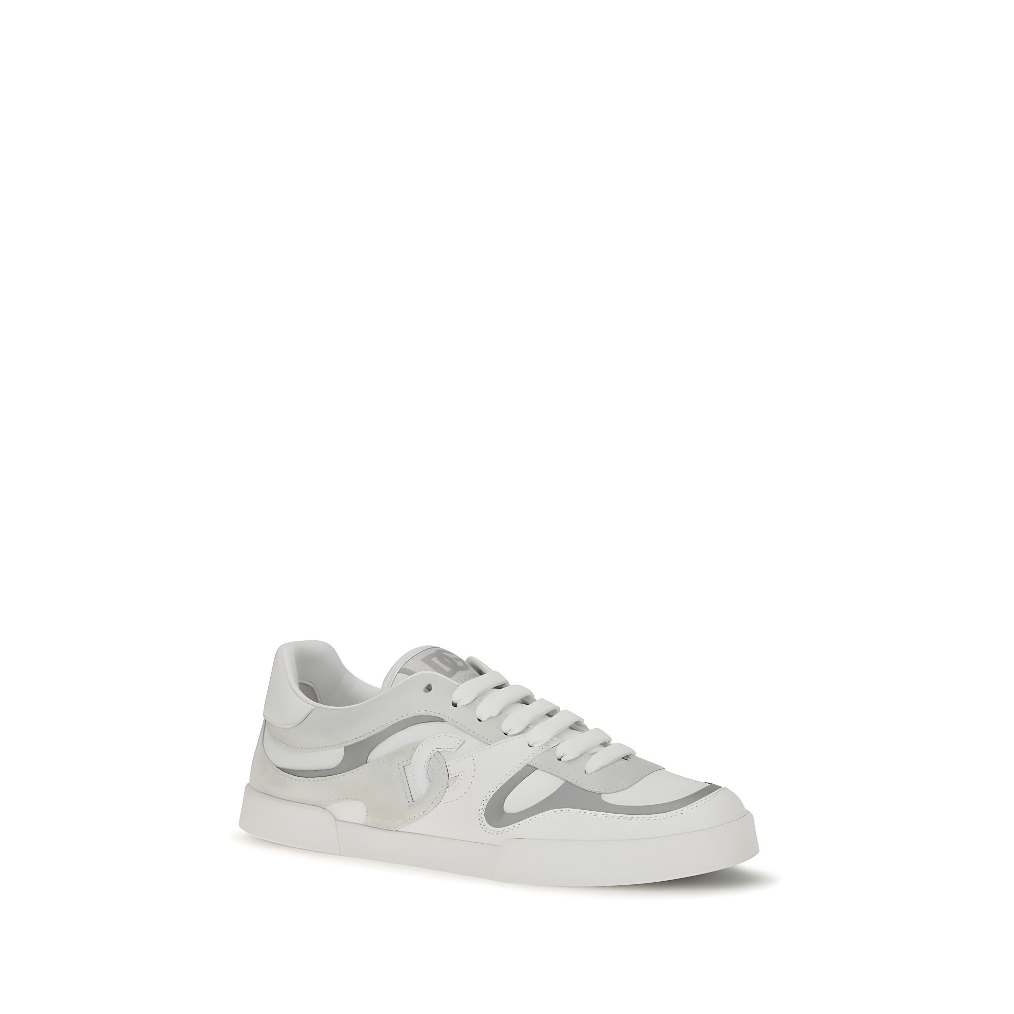 Sneakers low top Dolce & Gabbana albi din piele