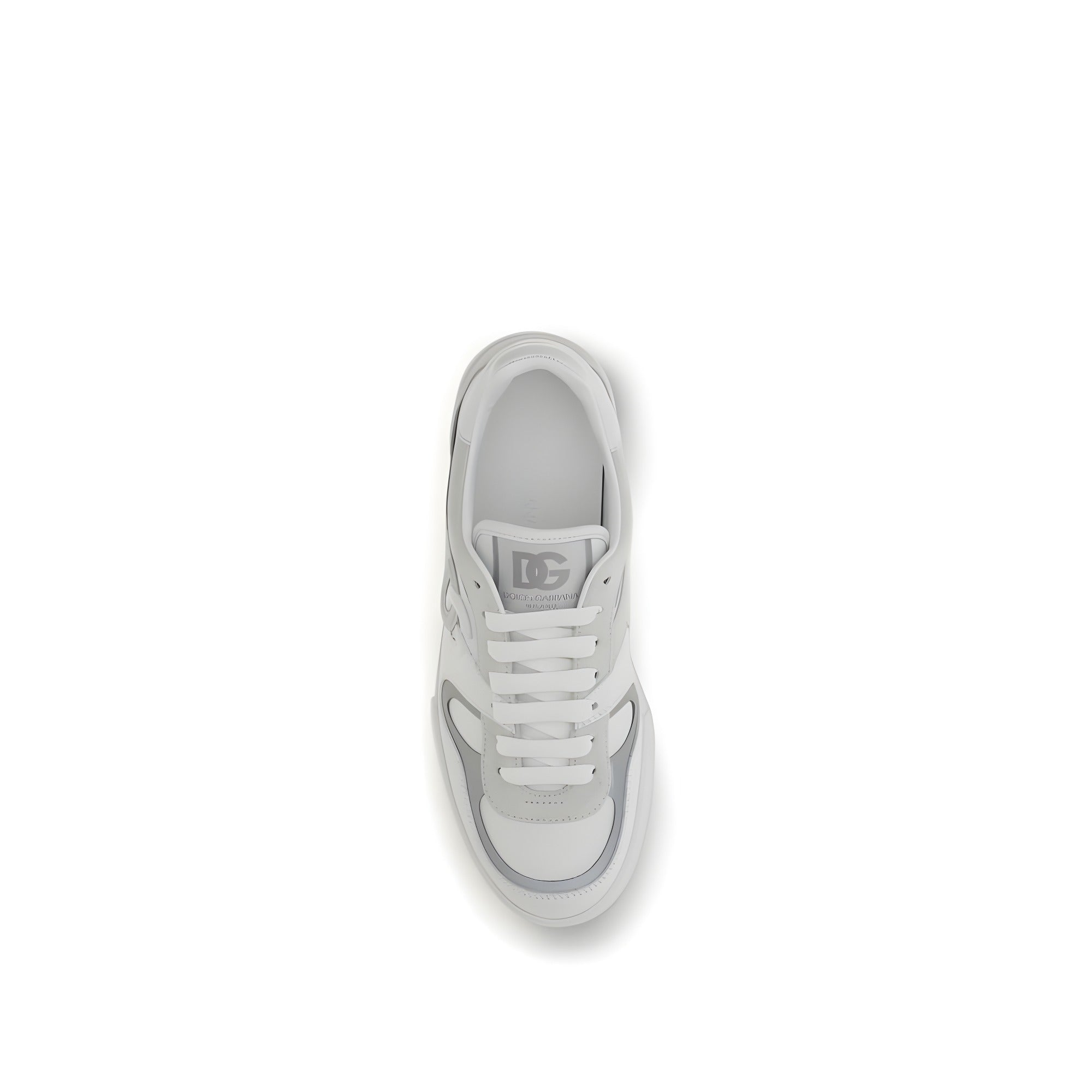 Sneakers low top Dolce & Gabbana albi din piele