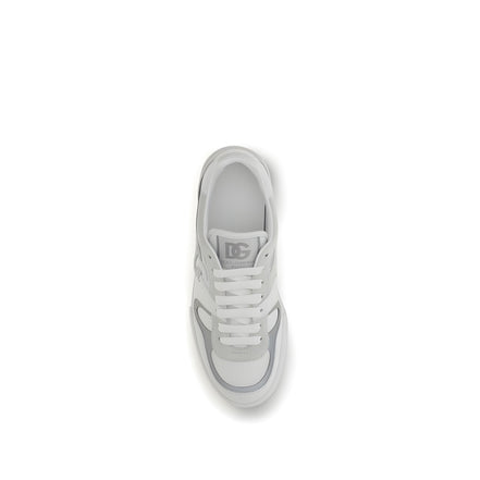 Sneakers low top Dolce & Gabbana albi din piele