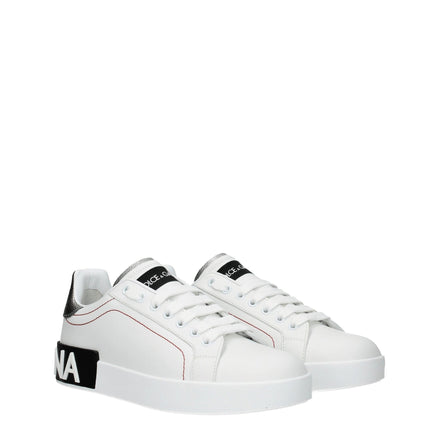 Adidași cu talpă joasă Dolce & Gabbana din piele albă