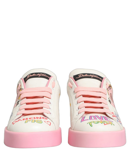 Adidași Dolce & Gabbana White Pink Portofino Royal Pig
