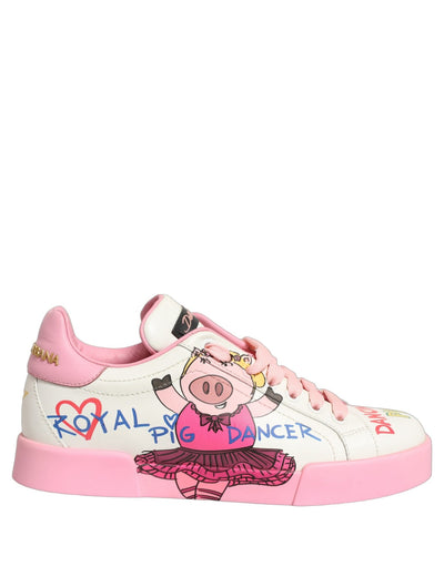 Adidași Dolce & Gabbana White Pink Portofino Royal Pig
