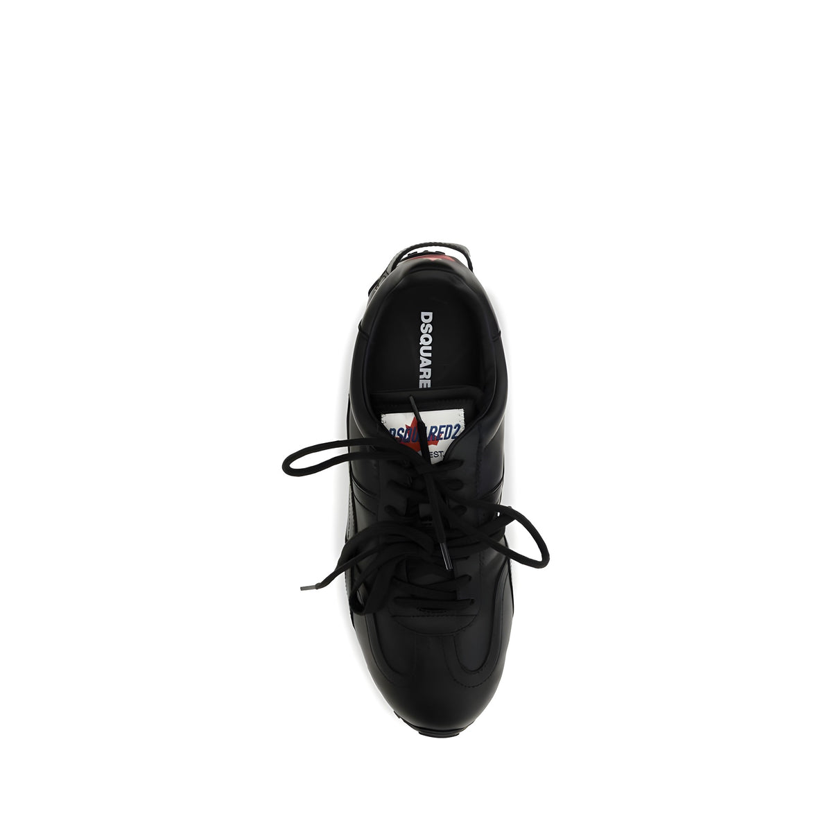 Dsquared² Black Leather Athletic Sneakers