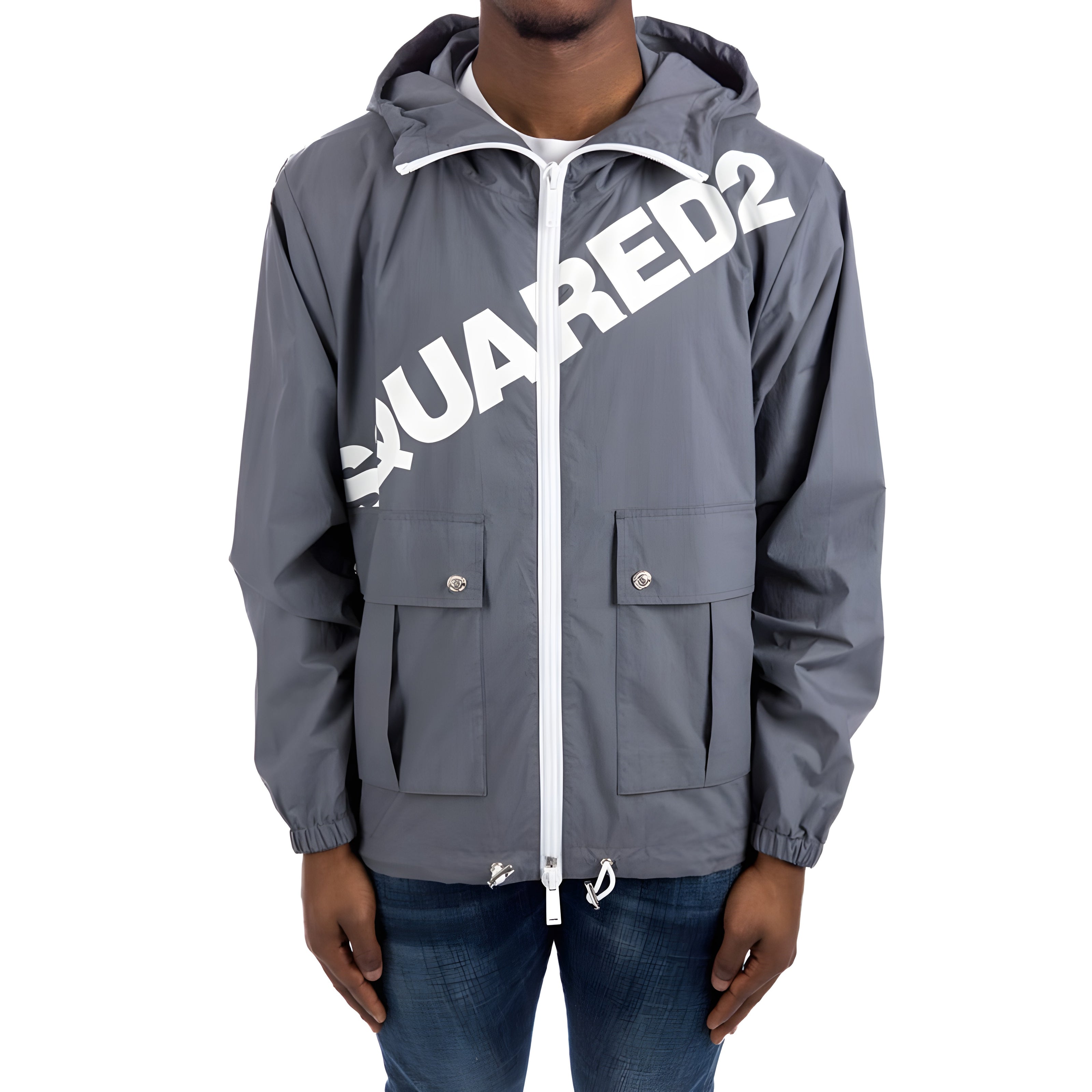 Dsquared² Grey Cotton Shell Jacket