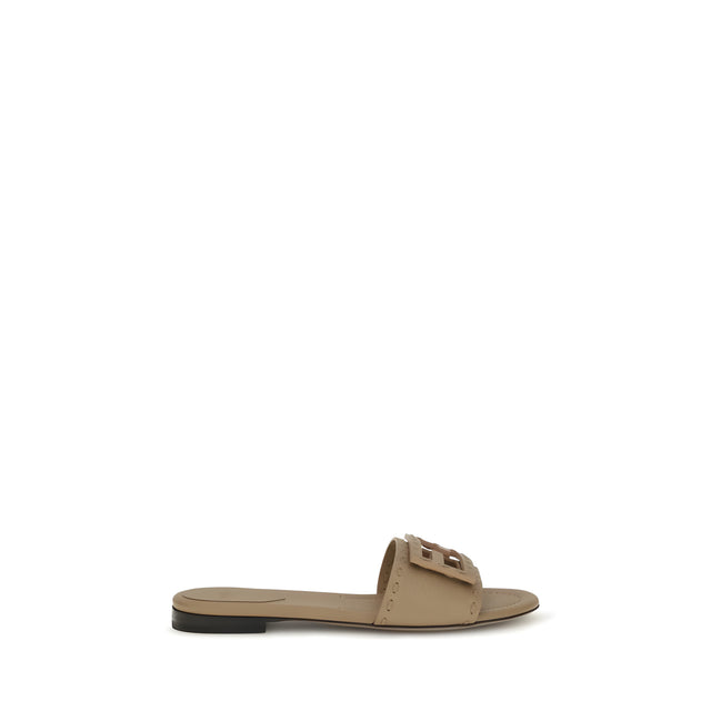 Fendi Beige Flat Sandals
