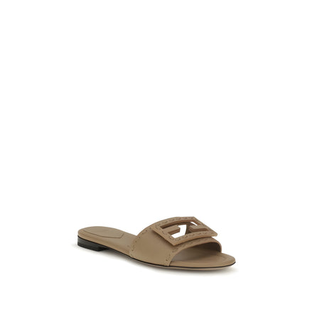 Fendi Beige Flat Sandals